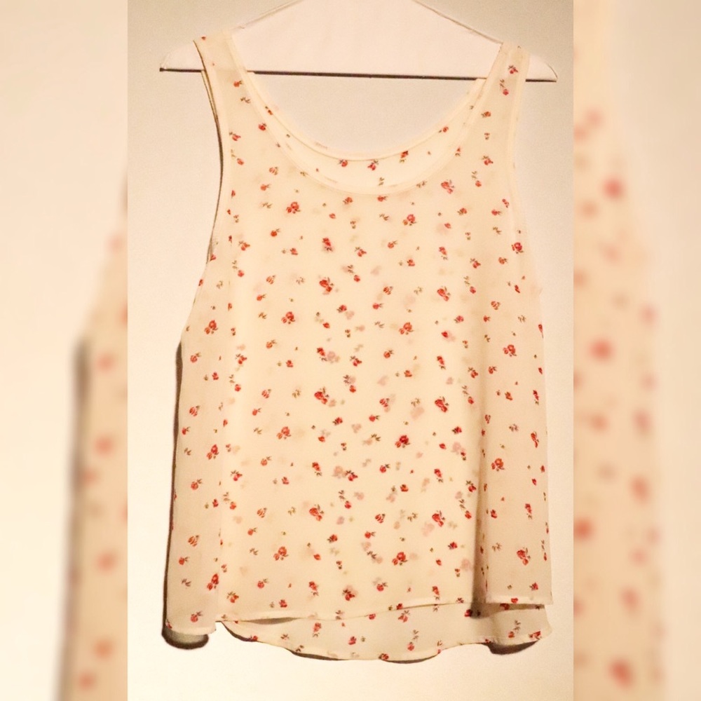White Floral transparent Camisole/summer shirt